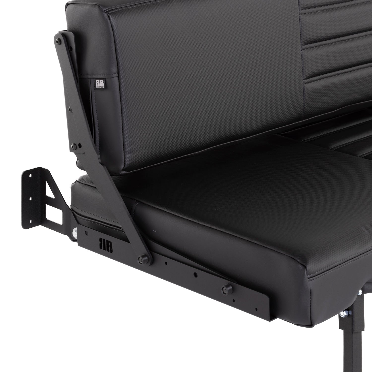 RB Components 76" Retro Sofa Sleeper - Black Carbon Fiber Vinyl