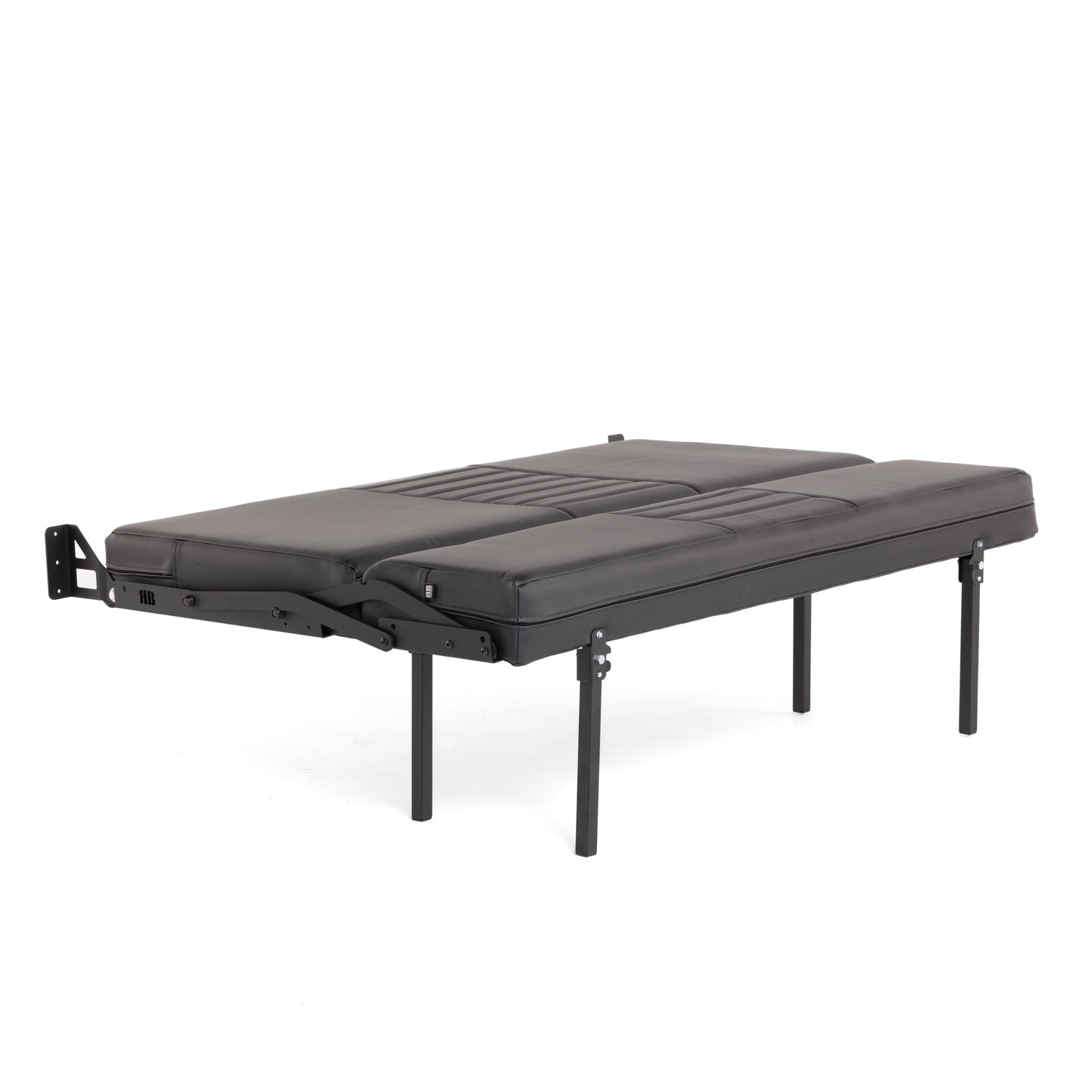 RB Components 76" Retro Sofa Sleeper - Black Carbon Fiber Vinyl