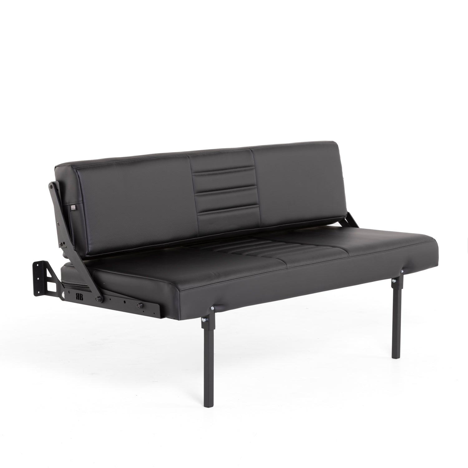RB Components 58" Retro Sofa Sleeper - Black Carbon Fiber Vinyl