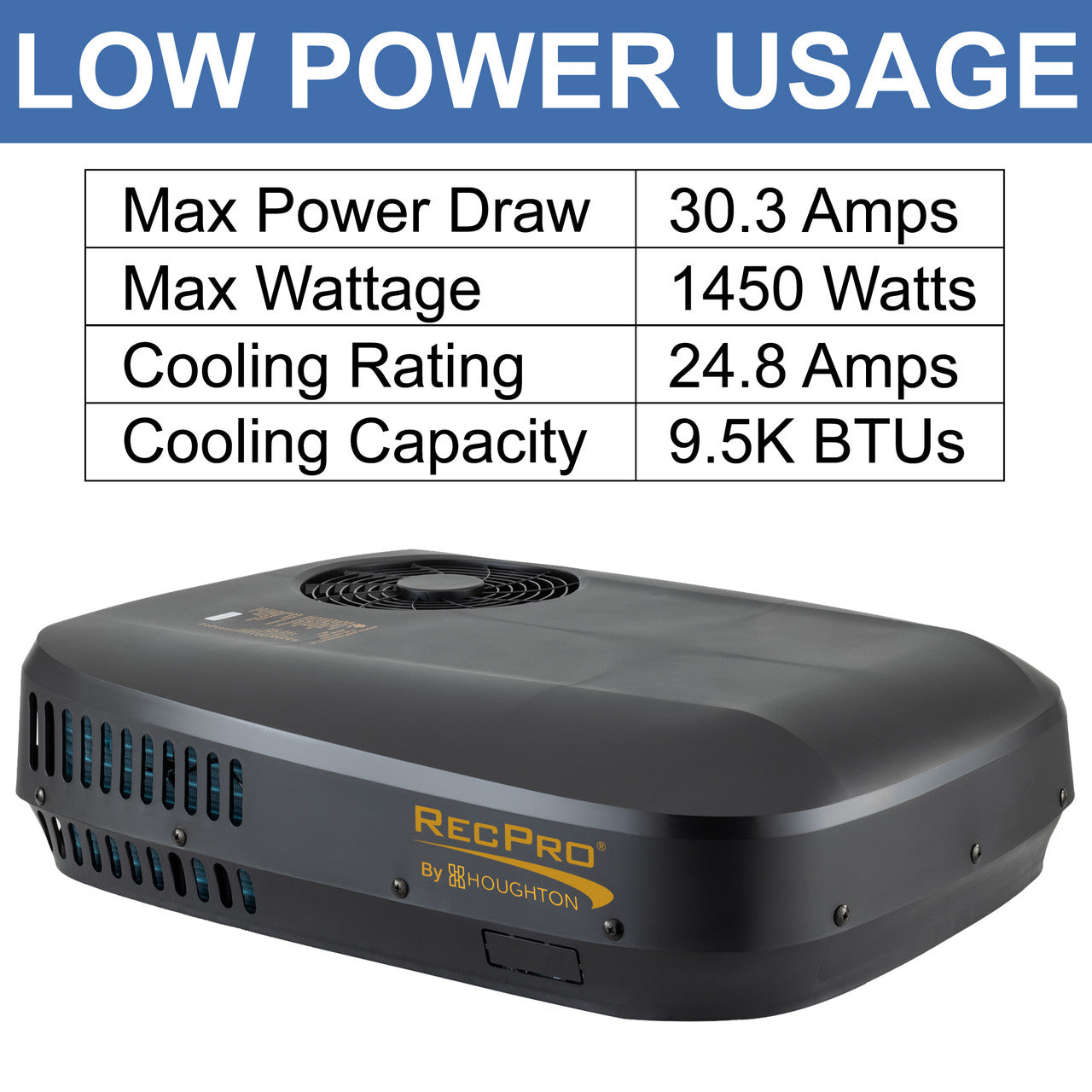 RecPro 48V Air Conditioner with Heat Pump - 9500 BTU
