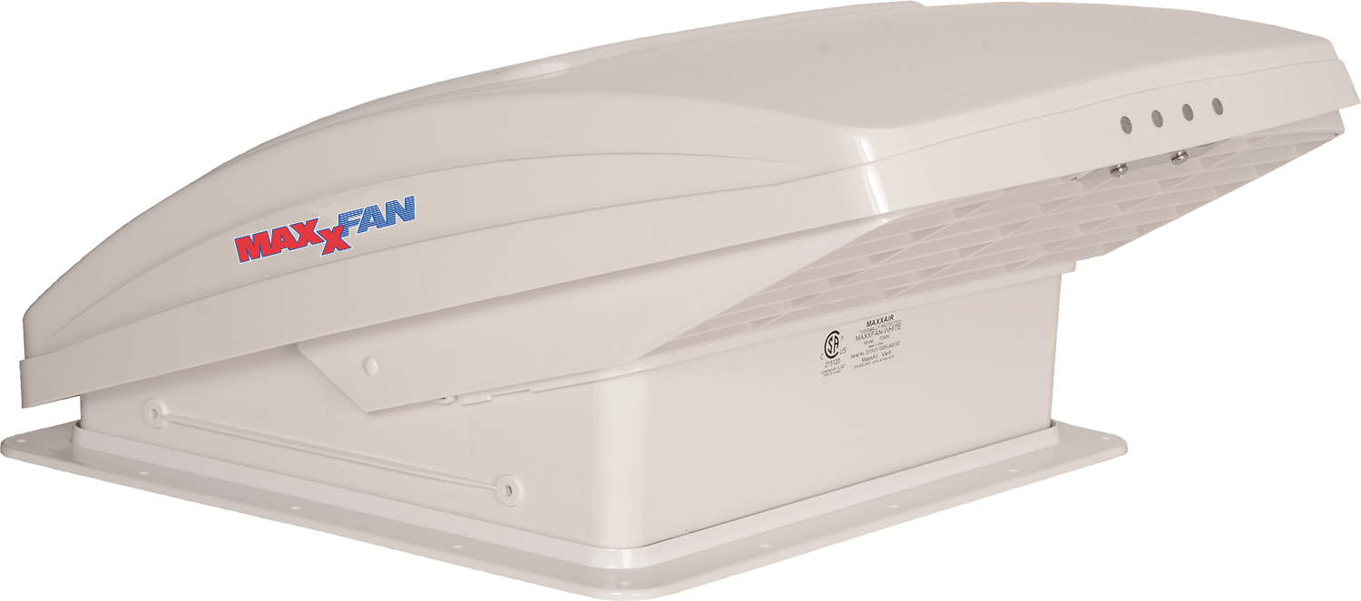 MaxxAir MaxxFan Deluxe RV Roof Vent Model 7000K (With Remote) - White Lid