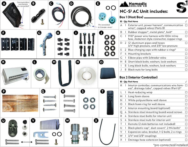Nomadic Innovations S1 - 12V Split System Air Conditioner