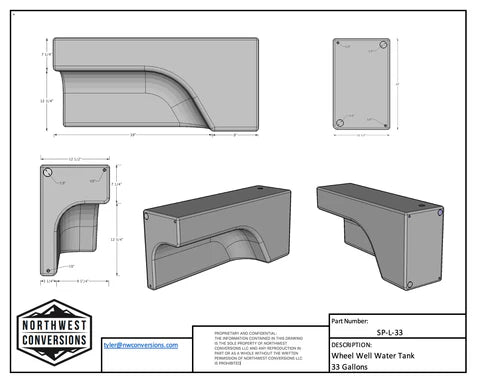 Northwest Conversions 33 Gallon Water Tank SP-L-33