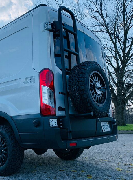 Rover Vans Tire Carrier & Ladder Combo for Ford Transit