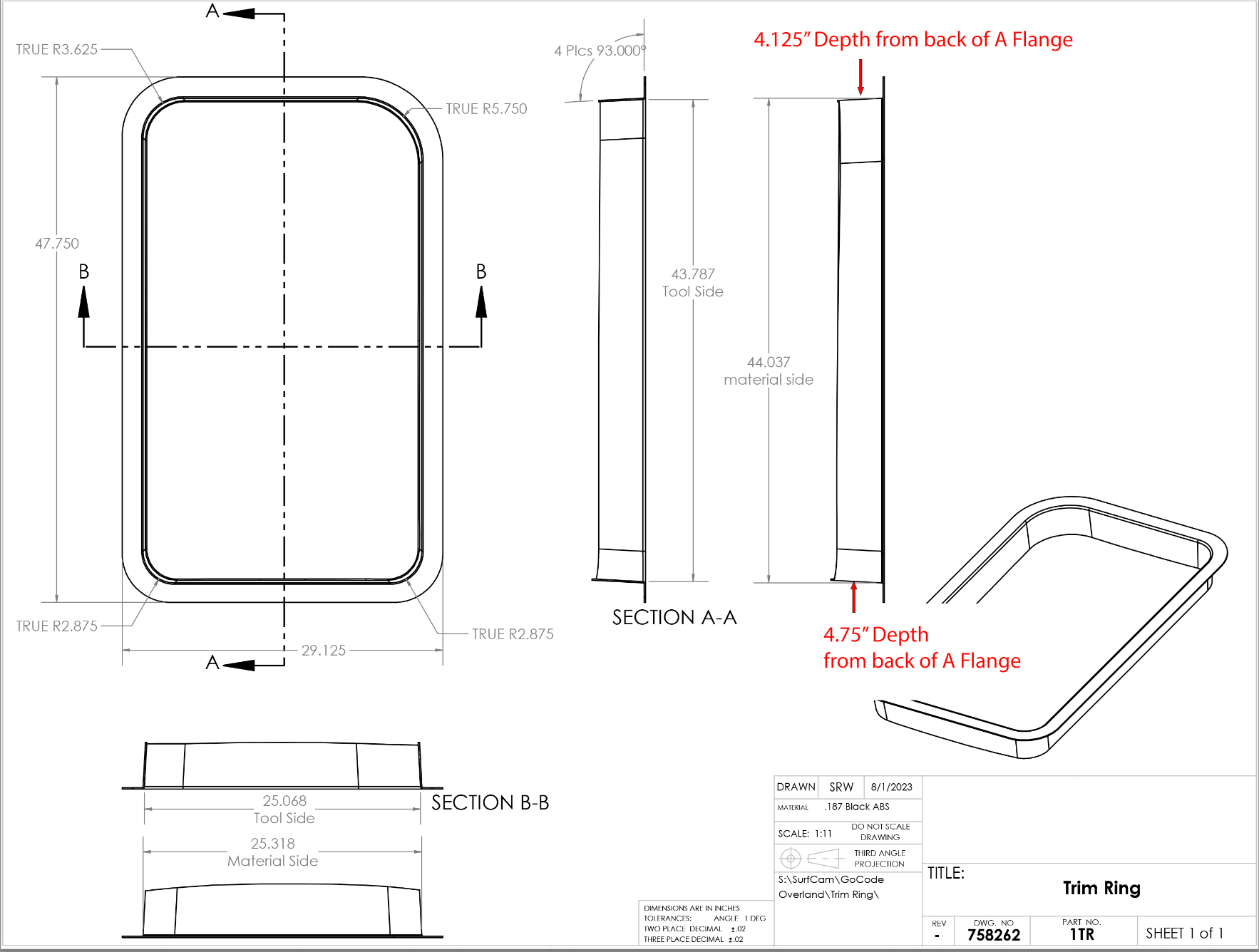 GoCode Ford Transit Window (AMA Driver Mid) Trim Ring