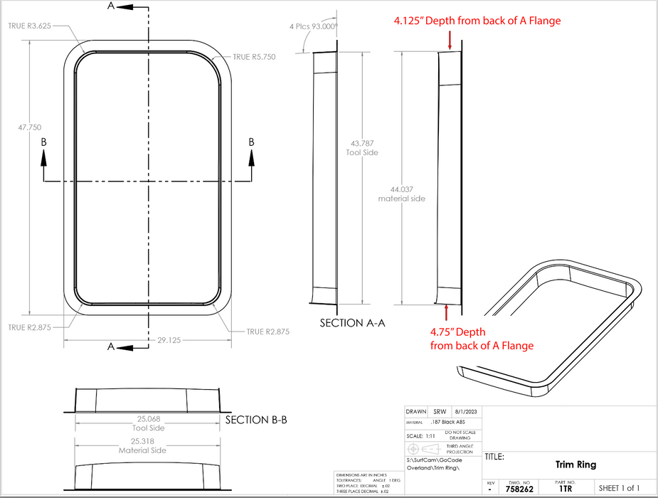 GoCode Ford Transit Window (AMA Driver Mid) Trim Ring