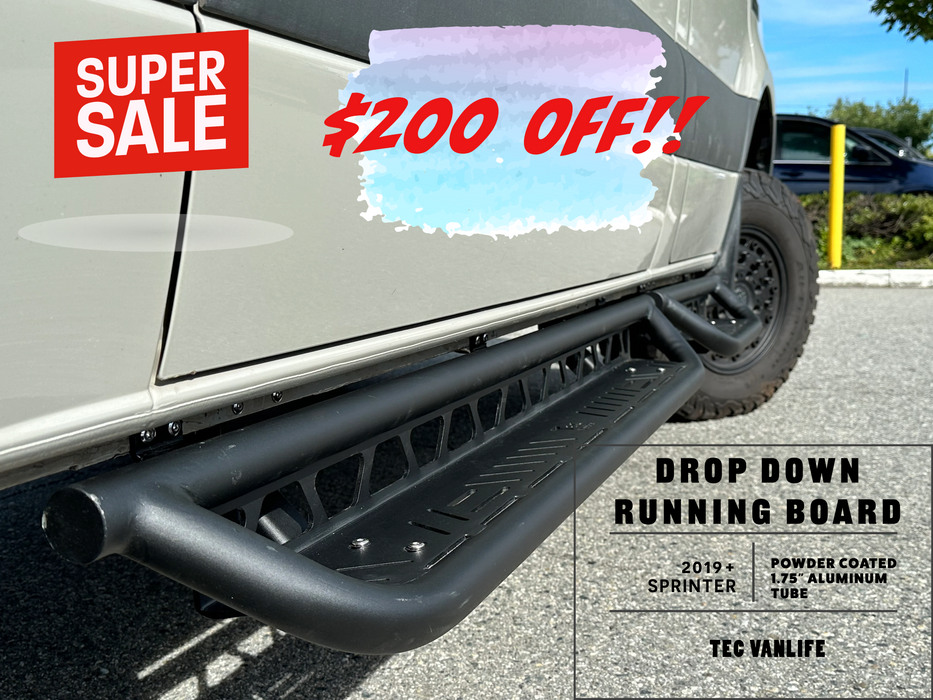 Tec Vanlife Drop Down Running Boards for Sprinters - 3 piece