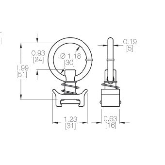 RB Components L Track Fitting Stud w/ Ring, 10-Pack