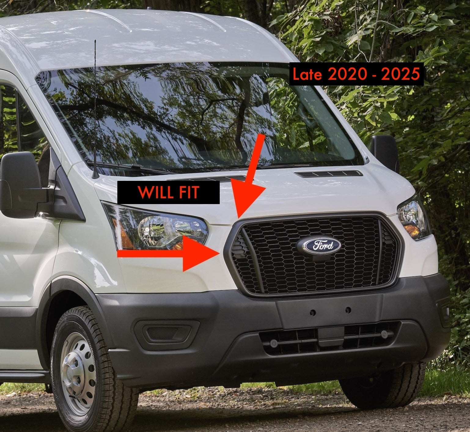 Aero Hood Spoiler for Ford Transit 2021+ – Paint Protection and Debris Deflection