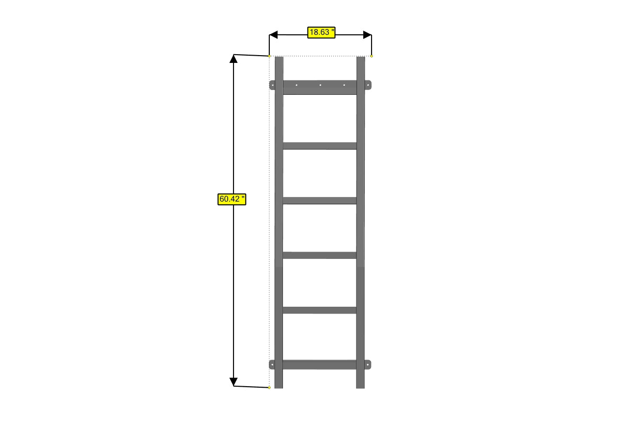 RB Components 2007+ Sprinter Van HD Rear Door Ladder - Low Roof