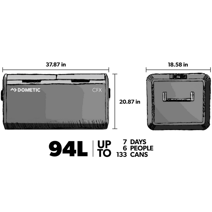 Dometic CFX3 95DZ Dual Zone Portable Refrigerator/Freezer
