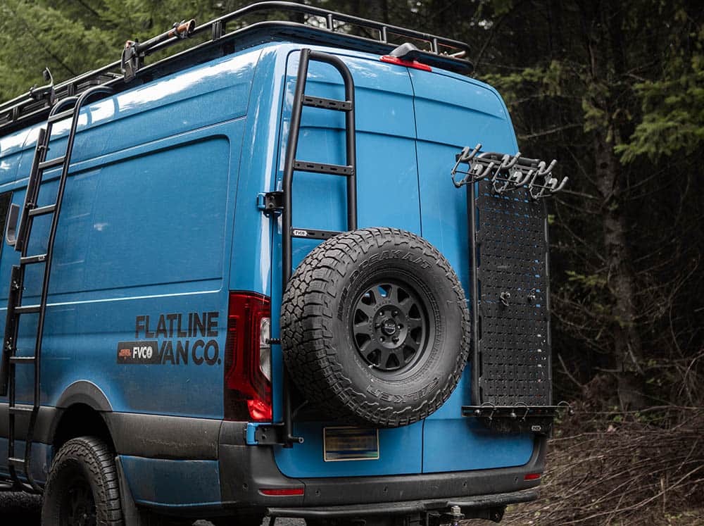 Flatline Van Co Sprinter Van Rear Ladder + Tire Carrier