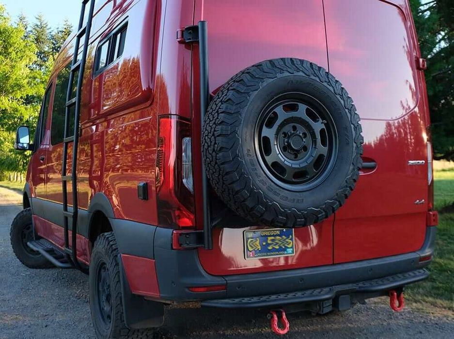 Van With Rear Set Flatline Van Co Sprinter Van Rear Tire Carrier - Van Land