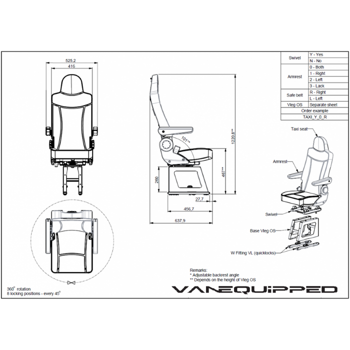 MobiFrame Taxi Clip Seat