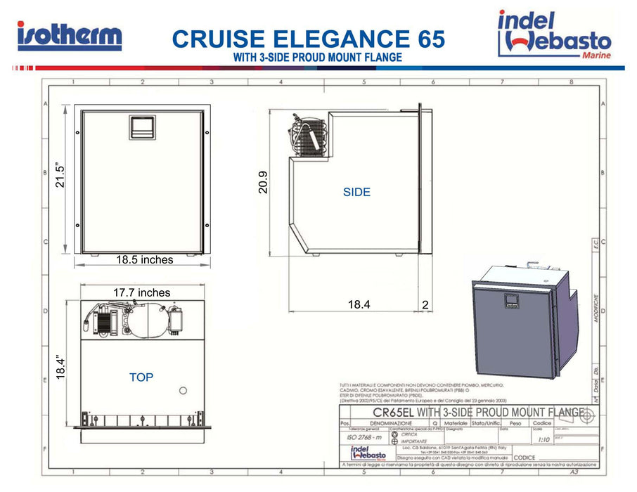 Isotherm Cruise 65 2.3 cu.ft. Refrigerator Van Land