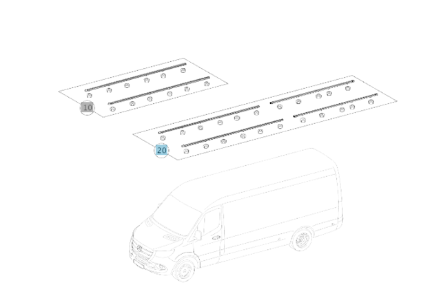 Genuine Mercedes Roof Rail Kit for 2019+ Sprinter Van Land