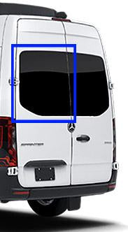 AMA Driver Rear Cargo Door Solid Glass Window 2019-2022 Van Land