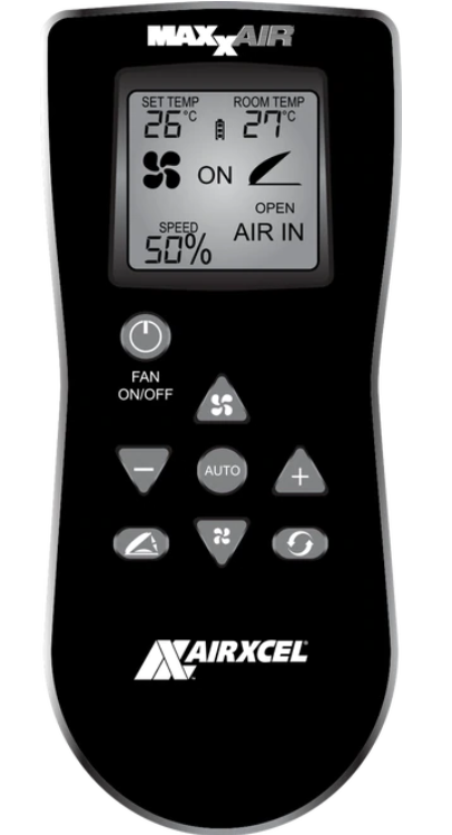 MaxxAir MaxxFan Deluxe Remote Control Roof Fan Vent - Smoke Lid Van Land