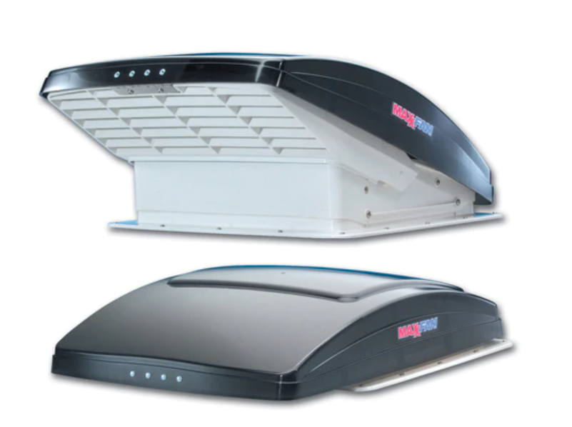MaxxAir MaxxFan Deluxe Remote Control Roof Fan Vent - Smoke Lid Van Land
