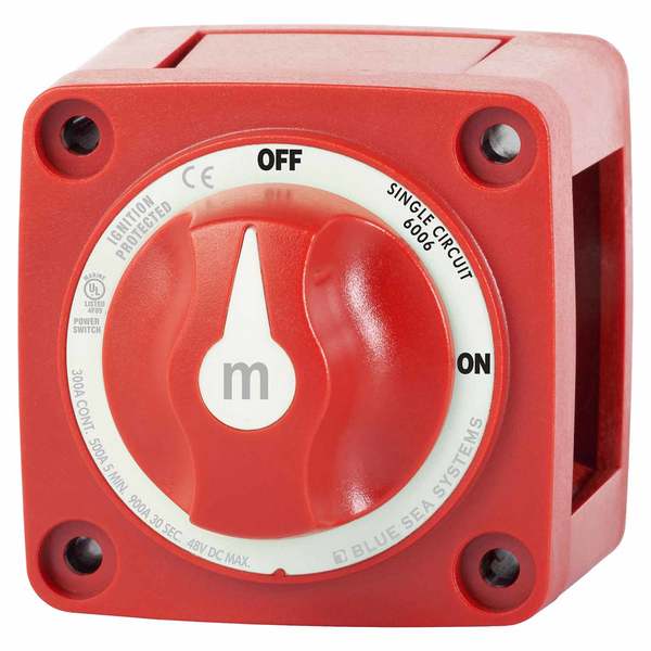 Blue Sea m-Series Mini Single Circuit ON/OFF Battery Switch with Removable Knob