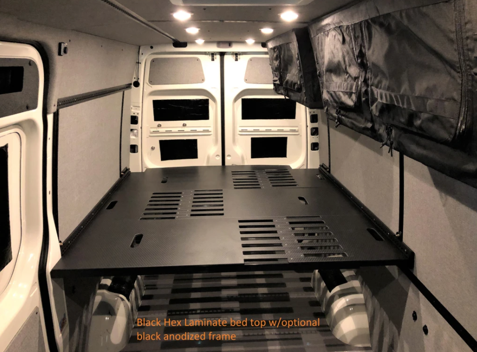 MOAB Elevator Bed - Sprinter - Black Hex Top Van Land