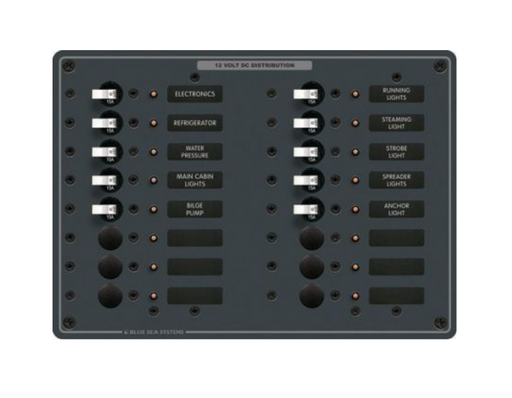 Blue Sea 16-Switch DC Panel Van Land