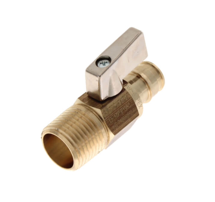 1/2" ProPEX x 1/2" MIP Brass Ball Valve (Lead Free)