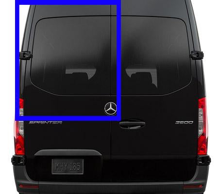 VWD DRIVER REAR CARGO DOOR SOLID GLASS WINDOW SPRINTER VAN 19-24 - Van Land