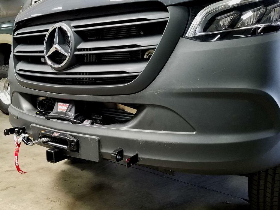 Aluminess Sprinter Front Receiver and Hidden Winch Mount 2019+ Van Land
